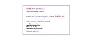 Dárkový certifikát (poukázka, voucher) v hodnotě 5 000 Kč